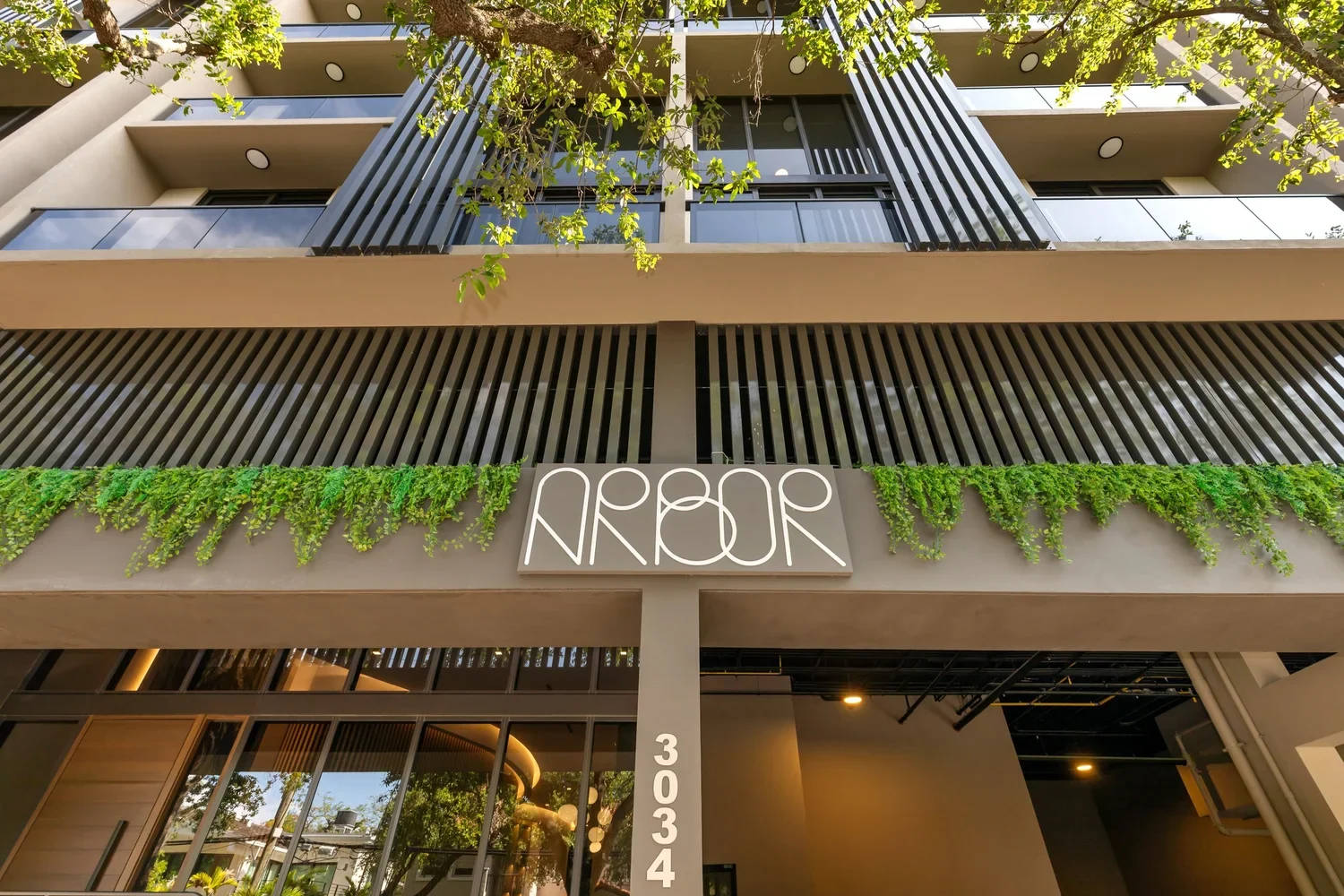 Arbor in Coconut Grove — exterior photograph of the entrance and residences